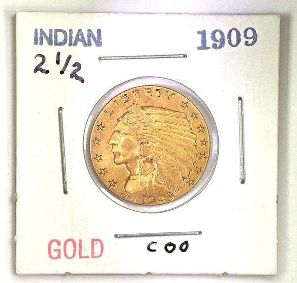 1909 $2.50 Indian Head Gold Coin