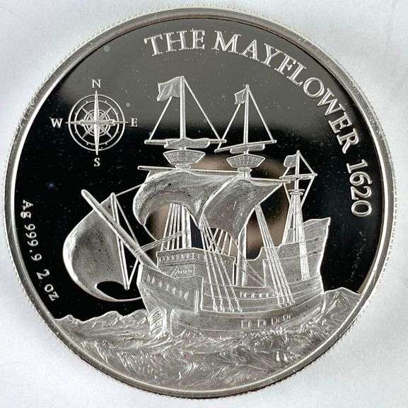 2022 NIUE $5 The Mayflower 2 oz .999 Fine Silver Round