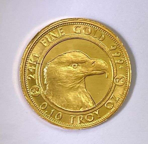 2015 Prospectors Gold and Gems Colorado Eagle 1/10 oz .999 Fine Gold Round