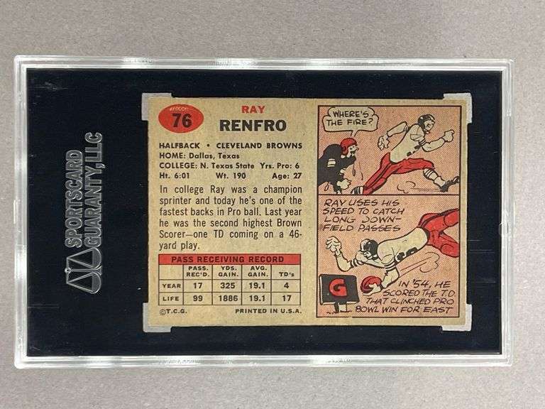 1957 Topps Ray Renfro #76 SGC 7.5