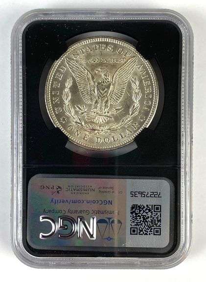 NGC Graded 1921 US $1 Morgan Silver Dollar Brilliant Uncirculated
