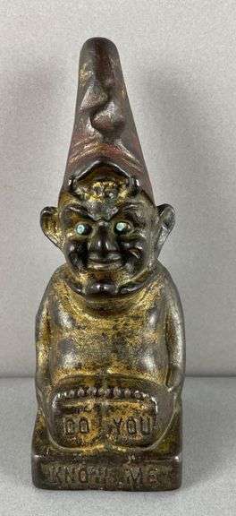 Antique Cast Iron Gnome Bank