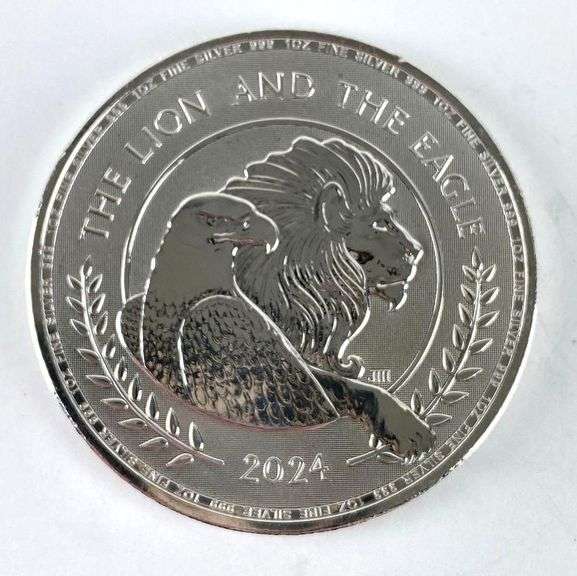 2024 British 2 Pound The Lion and the Eagle 1 oz .999 Fine Silver Coin
