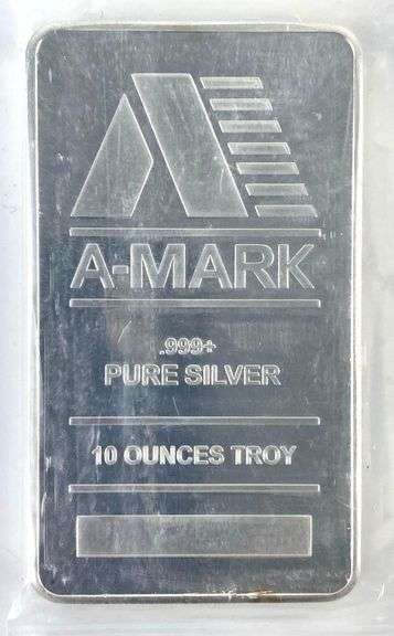A-Mark 10 oz .999 Fine Silver Ingot/ Bar