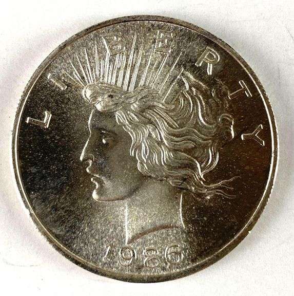 1986 Sunshine Minting Peace Silver Dollar 1 oz .999 Fine Silver Round