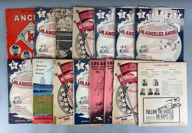 Group of Vintage Los Angeles Angels Programs and Scorebooks