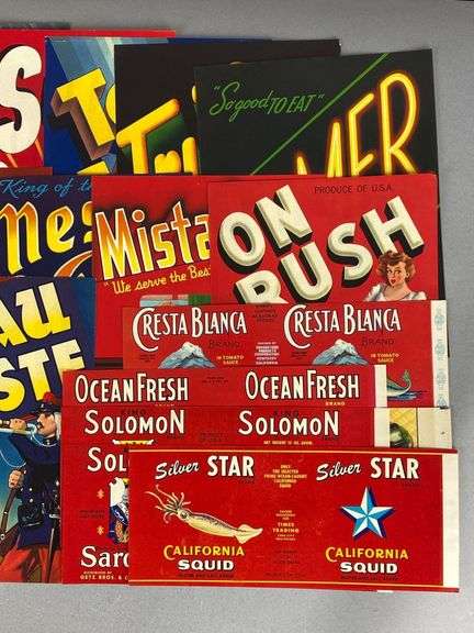Group of Assorted Advertising Labels