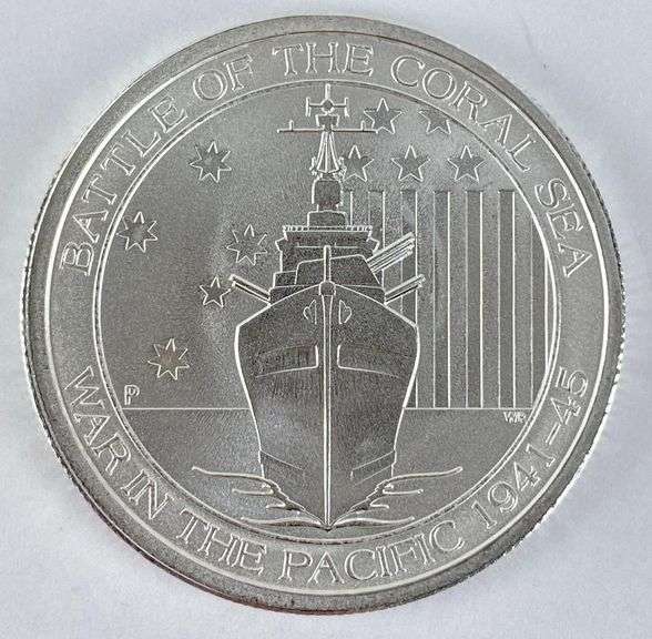 2015 Australia Battle of the Coral Sea 1/2 oz .999 Fine Silver Round