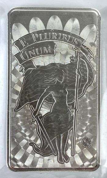 E Pluribus Unum 10 oz .999 Fine Silver Ingot/ Bar