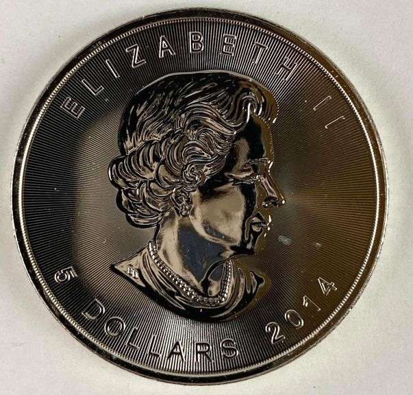 2014 Canada $5 Maple Leaf with Maple Leaf Privy 1 oz .999 Fine Silver Coin