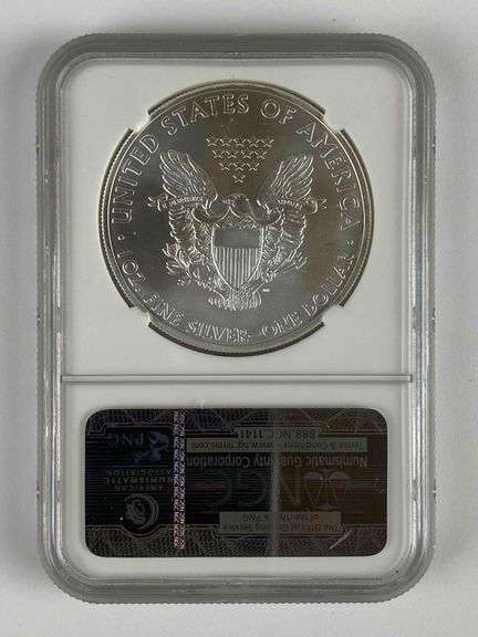 NGC Graded 2012-W US $1 Silver Eagle 1oz Fine Silver Dollar MS69