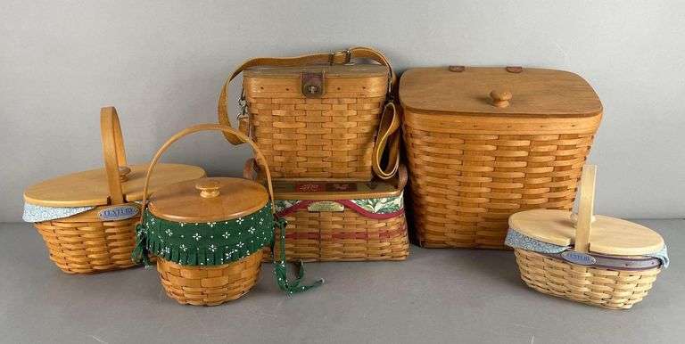 Group of Longaberger Baskets with Lids