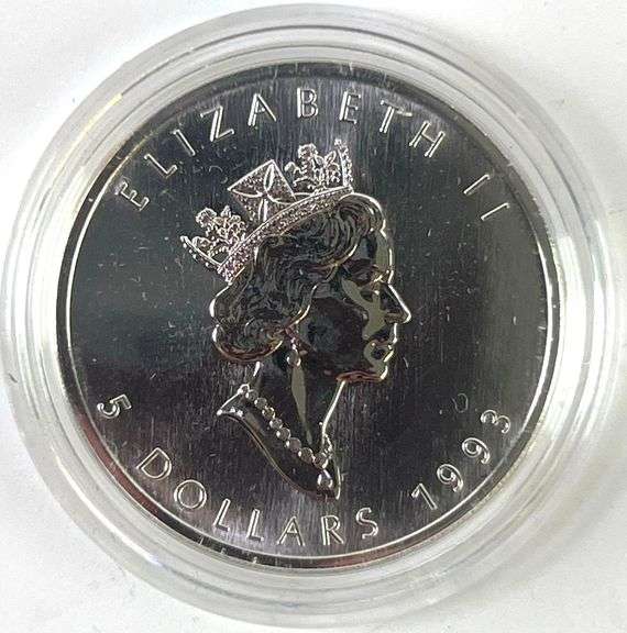 1993 Canada 1 oz .999 Fine Silver Maple Leaf in Cap