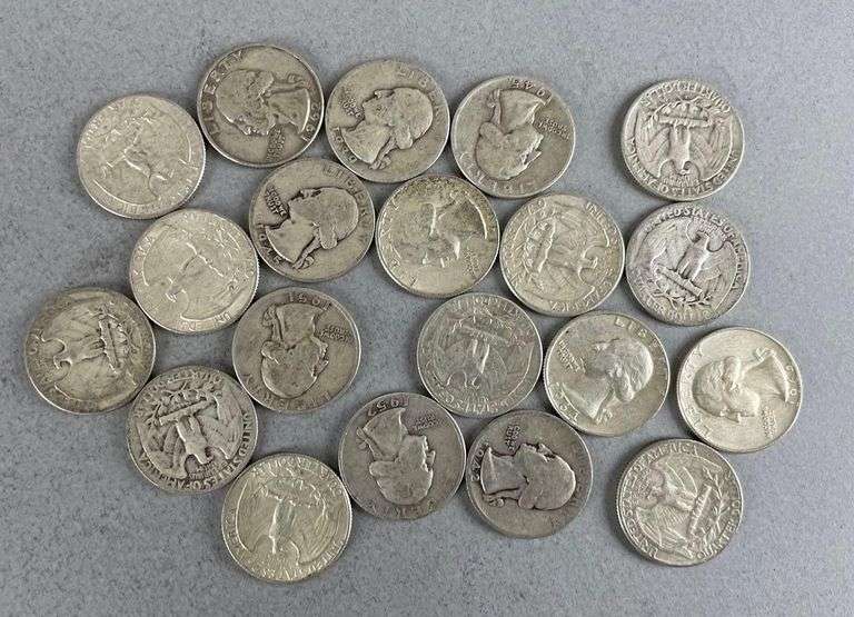 Group of 20 Washington Silver Quarters