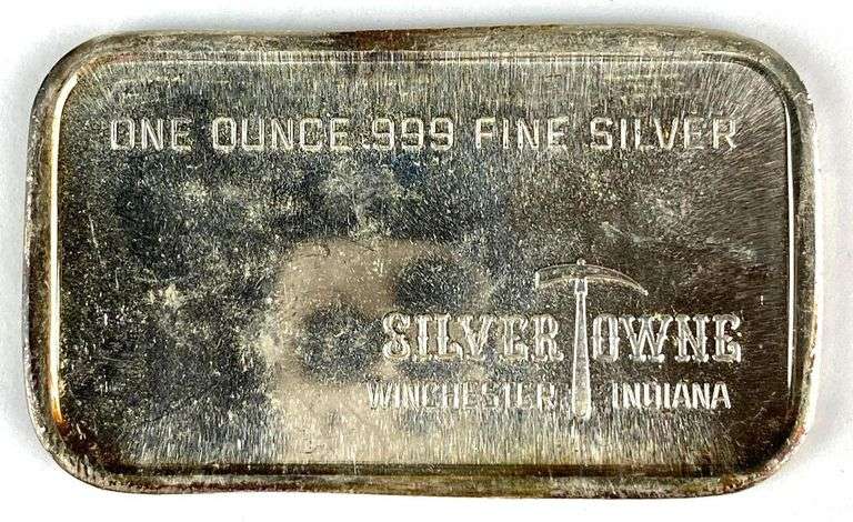 1973 Silvertowne Peace 1 oz .999 Fine Silver Ingot/ Bar