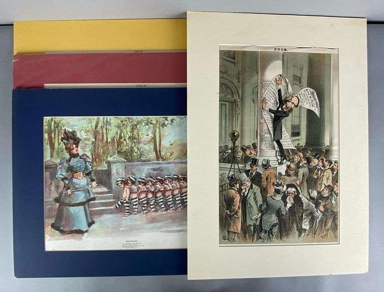 Group of 4 Vintage Political Statement Lithographs