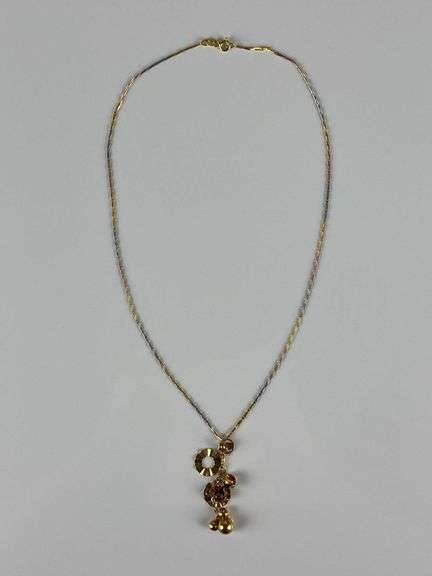 18K Italian Gold Chow Sang Sang Walt Disney Pendant Necklace