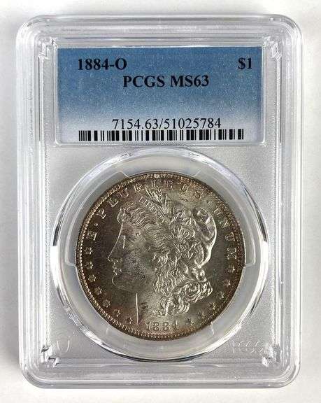 PCGS Graded 1884-O US $1 Morgan Silver Dollar MS63