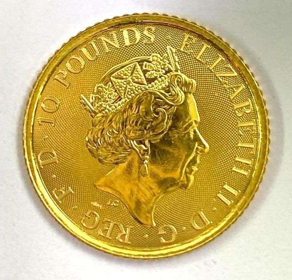 2022 British 10 Pound Royal Arms 1/10 oz .999 Fine Gold Coin