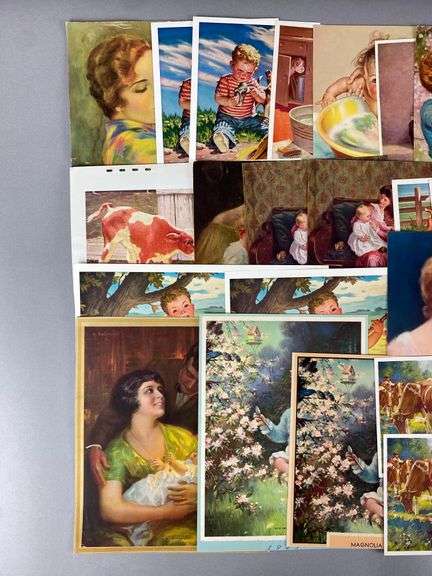 Group of NOS Vintage 40+ Child Lithograph Prints