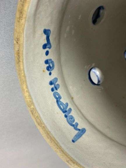 Group of 2 M A Hadley Signed Christmas Tree Pottery Luminary