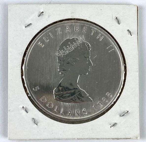 1988 Canada $5 Maple Leaf 1 oz .9999 Fine Silver Coin