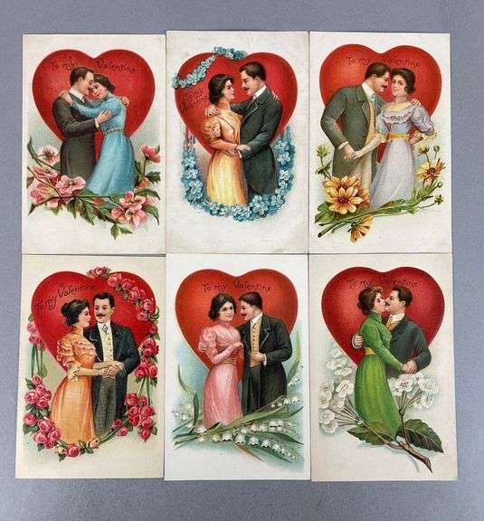 Postcards - Set of 6 Valentines Day