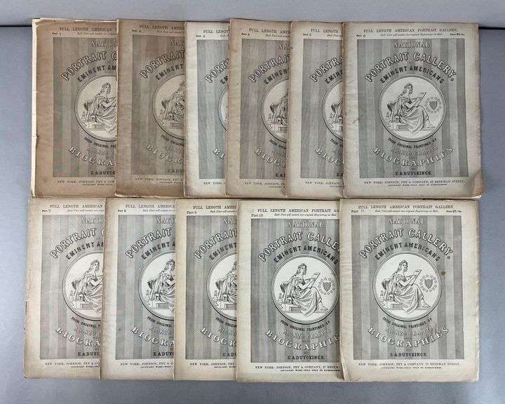 Set of 11 1864 National Portrait Gallery of Eminent Americans Issues