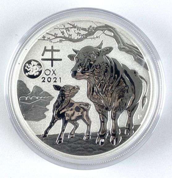 2021 Australia $1 Year of the Ox 1 oz .999 Fine Silver Coin
