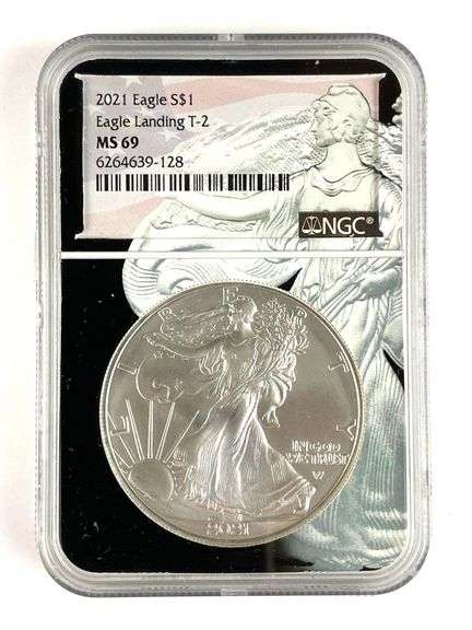 NGC Graded 2021 US $1 Silver Eagle 1oz Fine Silver Dollar MS69