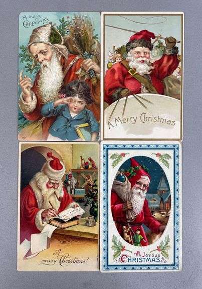Postcards - 4 Christmas Santa