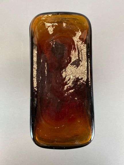 Blenko Burnt Amber Textured Glass Pitcher