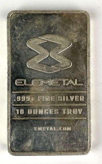 Elemetals Ag 10 oz .999 Fine Silver Ingot/ Bar