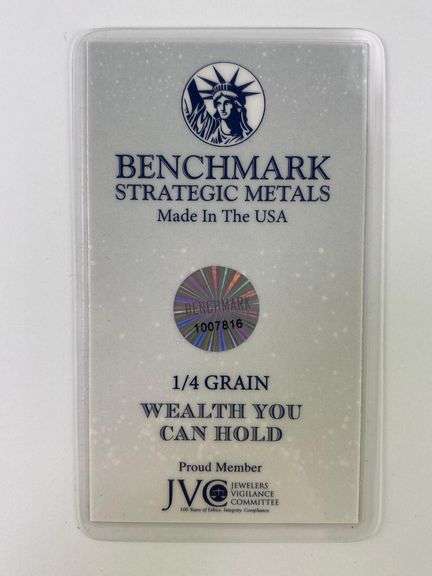 Benchmark Strategic Metals Merry Christmas 1/4 Grain .999 Fine Gold Ingot