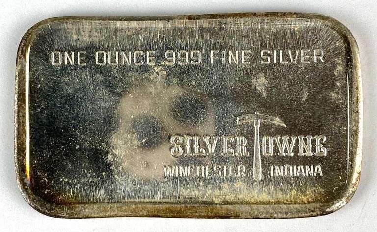 1973 Silvertowne Peace 1 oz .999 Fine Silver Ingot/ Bar