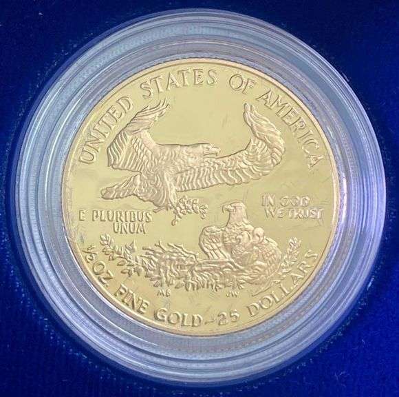 1987 US Mint $25 American Gold Eagle 1/2 oz Gold Proof Coin