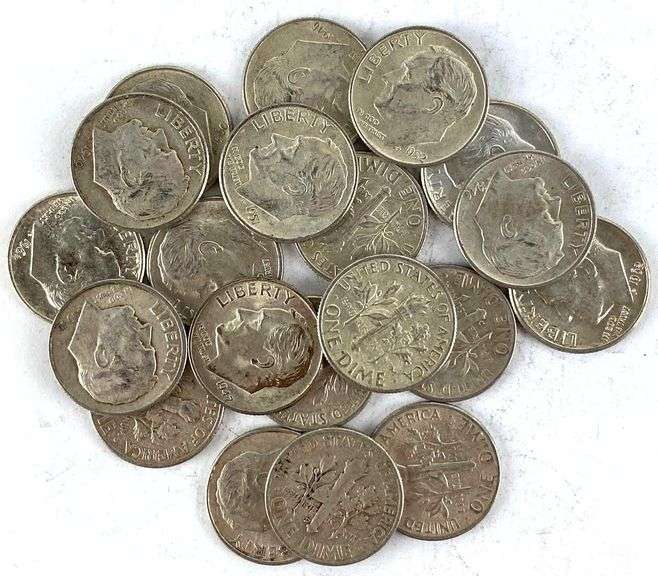 Group of 20 Roosevelt 90% Silver Dimes