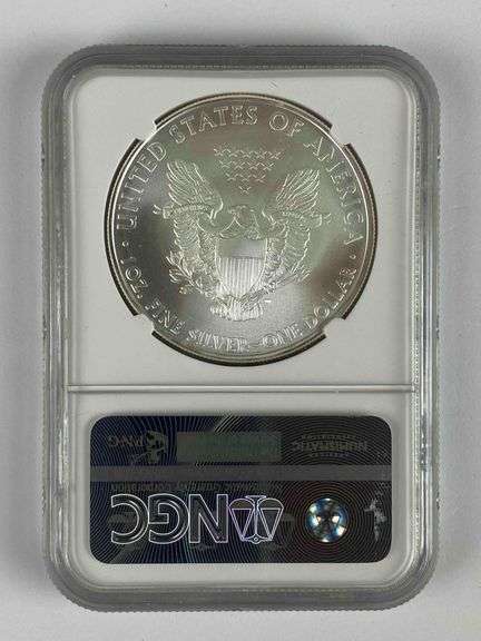 NGC Graded 2010 US $1 Silver Eagle 1oz Fine Silver Dollar MS69