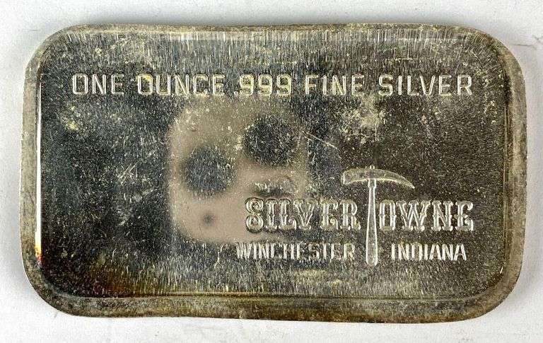 1973 Silvertowne Peace 1 oz .999 Fine Silver Ingot/ Bar