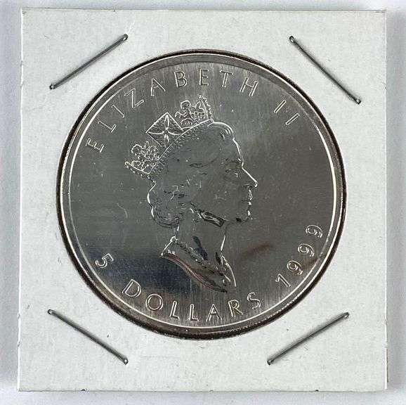 1999 Canada $5 Maple Leaf 1 oz .9999 Fine Silver Coin