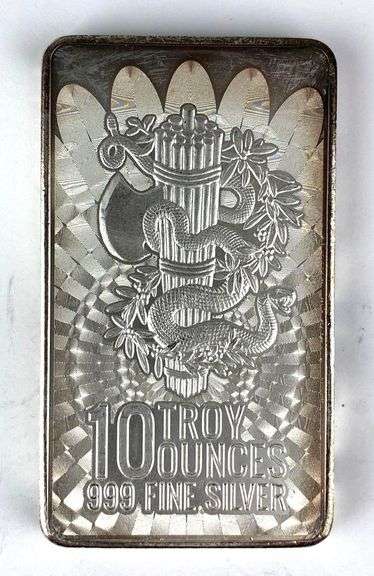 E Pluribus Unum 10 oz .999 Fine Silver Ingot/ Bar