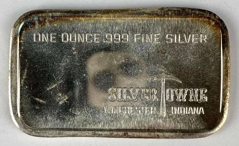 1973 Silvertowne Peace 1 oz .999 Fine Silver Ingot/ Bar