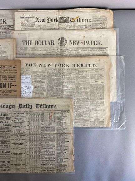 Group of 1840s - 1910s Assorted Newspapers