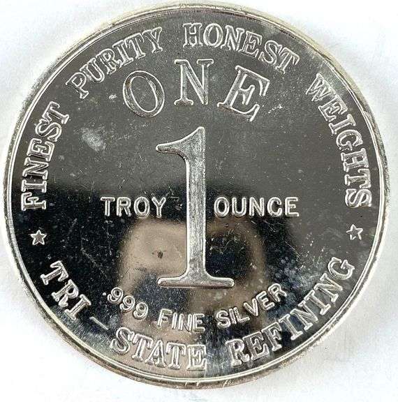 Vintage 1976 Tri State Refining God Bless America 1 oz .999 Fine Silver Round