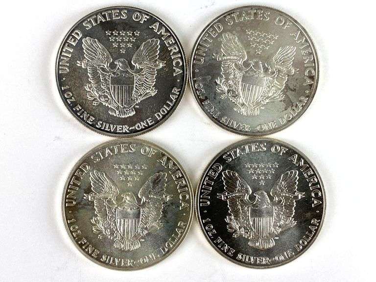 Group of 4 American Silver Eagles