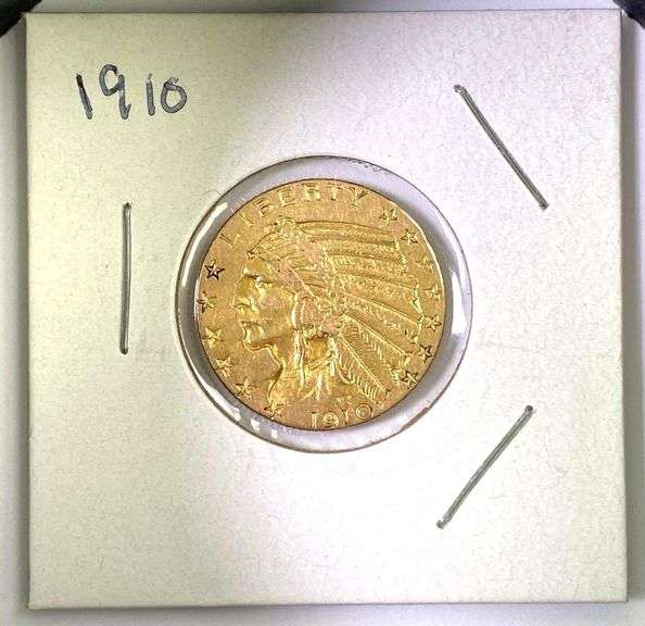 1910 $5 Indian Head Gold Coin