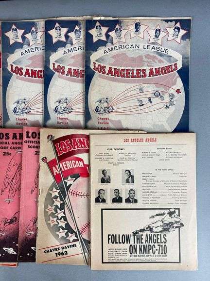 Group of Vintage Los Angeles Angels Programs and Scorebooks