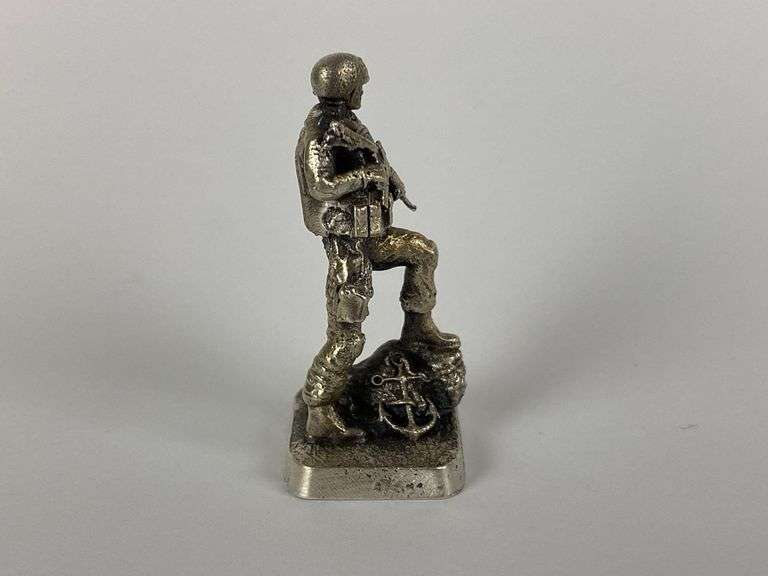 Gold Spartan Dont Tread On Me-Seal P .9 oz .999 Silver Figure
