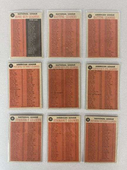 9 - 1962 Topps Baseball Leaders Cards with HOFs