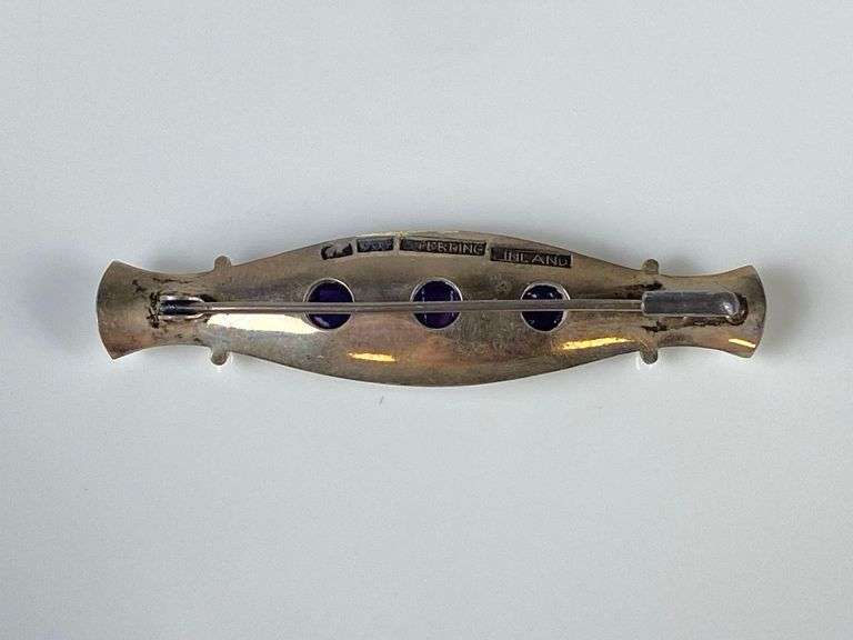 Sterling Silver Amethyst Brooch